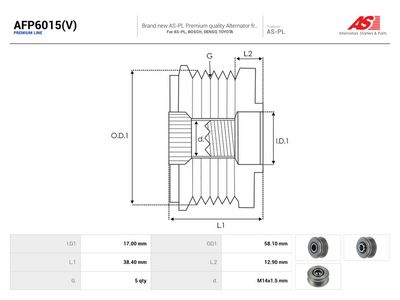 Generatorfriløp AUTOSTARTER AFP6015(V) for TOYOTA