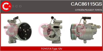Компрессор, кондиционер CASCO CAC86115GS для PEUGEOT 108