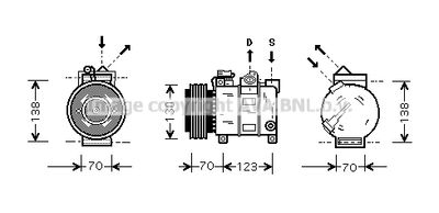 AVA-QUALITY-COOLING ALAK016 Компресор кондиціонера для FIAT (Фиат)