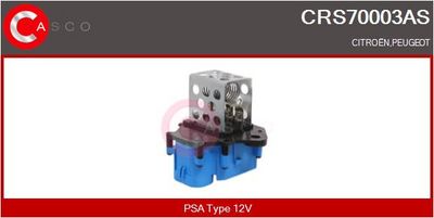 Předřazený odpor, elektromotor (ventilátor chladiče) CASCO CRS70003AS