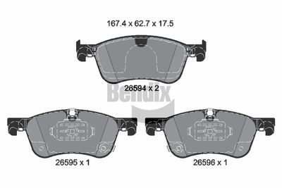 комплект спирачно феродо, дискови спирачки BENDIX Braking BPD2525