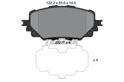 Комплект тормозных колодок, дисковый тормоз TEXTAR 2227101 для ABARTH 124