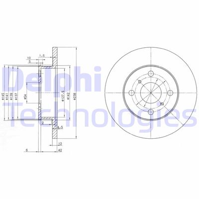 DELPHI BG2597 Тормозной диск 