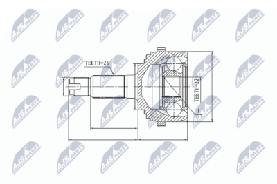 каре комплект, полуоска NTY NPZ-RV-009