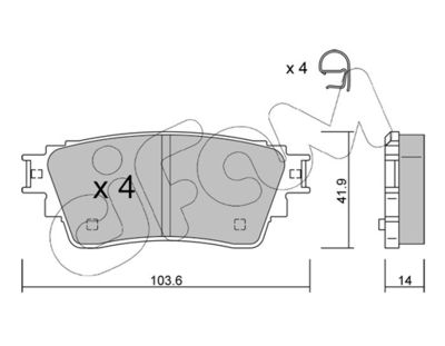 Комплект тормозных колодок, дисковый тормоз CIFAM 822-1160-0 для MITSUBISHI ECLIPSE	CROSS