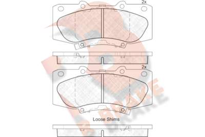 Комплект тормозных колодок, дисковый тормоз R BRAKE RB2006 для TOYOTA FORTUNER