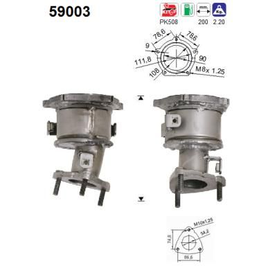 Катализатор AS 59003 для MITSUBISHI SANTAMO