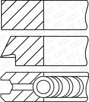 SET SEGMENTI PISTON GOETZE ENGINE 0844970000 1