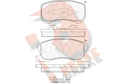 Комплект тормозных колодок, дисковый тормоз R BRAKE RB1342 для DAIHATSU SIRION