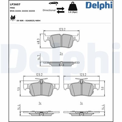 Brake Pad Set, disc brake LP3607