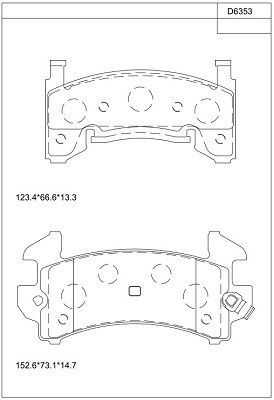 Комплект тормозных колодок, дисковый тормоз ASIMCO KD6353 для CHEVROLET S10