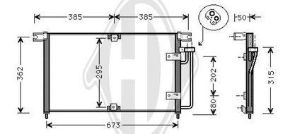 DIEDERICHS DCC1492 Радиатор кондиционера  для SSANGYONG KORANDO (Сан-янг Kорандо)