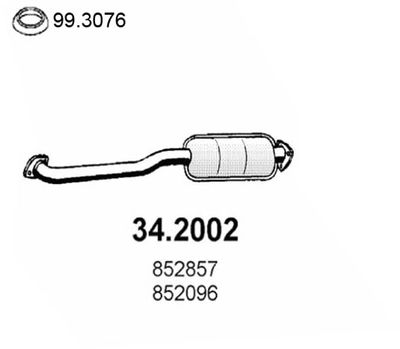 ASSO 34.2002 Глушитель выхлопных газов  для OPEL KADETT (Опель Kадетт)