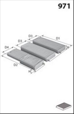 Filtr, vzduch v interiéru MECAFILTER JLR7167