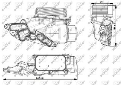 Housing, oil filter 31351