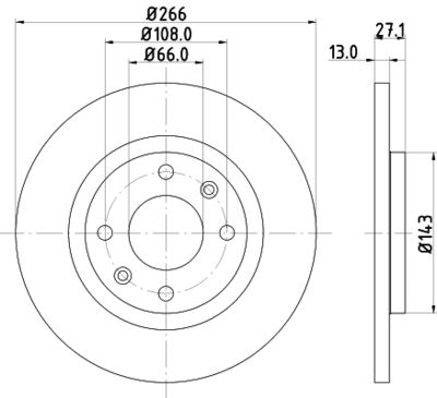 Тормозной диск HELLA 8DD 355 105-751 для CITROËN C-ELYSEE