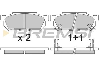 Комплект тормозных колодок, дисковый тормоз BREMSI BP2289 для HONDA PRELUDE