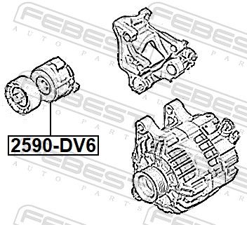 Belt Tensioner, V-ribbed belt 2590-DV6