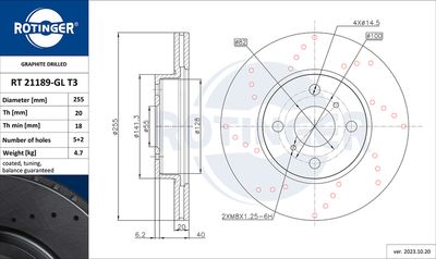 спирачен диск ROTINGER RT 21189-GL T3