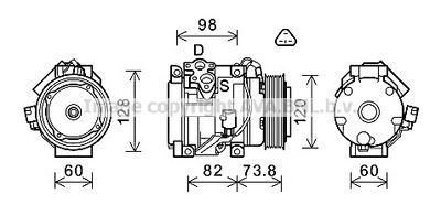 Компрессор, кондиционер AVA QUALITY COOLING TOK726 для TOYOTA LAND CRUISER PRADO