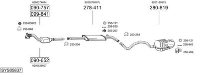 Układ wydechowy BOSAL SYS05837