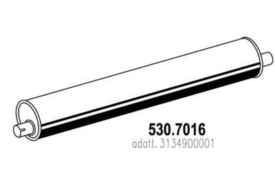 Средний / конечный глушитель ОГ ASSO 530.7016 для MERCEDES-BENZ T2/L