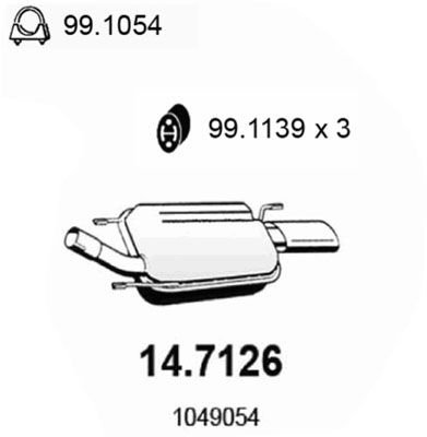 Глушитель выхлопных газов конечный ASSO 14.7126 для FORD PUMA
