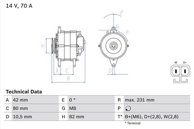 Генератор BOSCH 0 986 049 730 для NISSAN TRADE