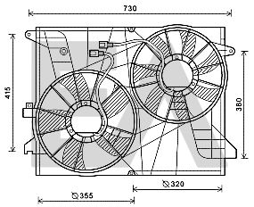 Вентилятор, охлаждение двигателя EACLIMA 33V54044 для CHEVROLET CAPTIVA