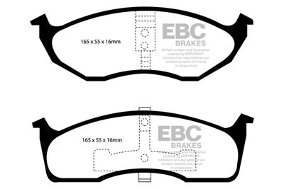 Комплект тормозных колодок, дисковый тормоз EBC Brakes DP41623R для CHRYSLER NEON