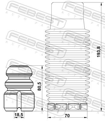 Dust Cover Kit, shock absorber PGSHB-206F-KIT