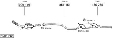 Układ wydechowy BOSAL SYS01366