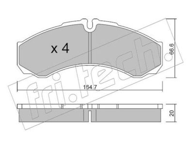 Sada brzdových destiček, kotoučová brzda fri.tech. 221.6