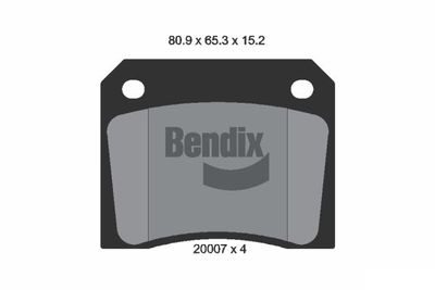 Комплект тормозных колодок, дисковый тормоз BENDIX Braking BPD1673 для ASTON MARTIN VIRAGE