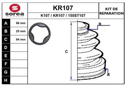 EAI KR107 Пильник шруса для JAGUAR (Ягуар)