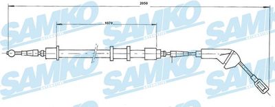 Тросик, cтояночный тормоз SAMKO C0582B для OPEL VECTRA