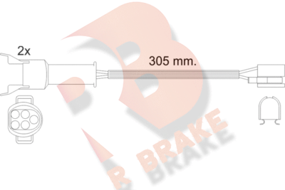Сигнализатор, износ тормозных колодок R BRAKE 610449RB для DAIMLER XJ