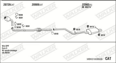 ABGASANLAGE WALKER MBK016089AB