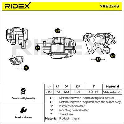 спирачен апарат RIDEX 78B2243