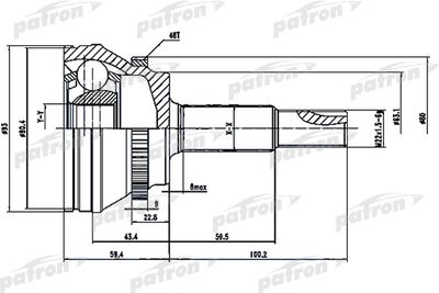 Шарнирный комплект, приводной вал PATRON PCV1559 для TOYOTA CAMRY