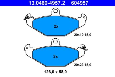Комплект тормозных колодок, дисковый тормоз ATE 13.0460-4957.2 для RENAULT SAFRANE