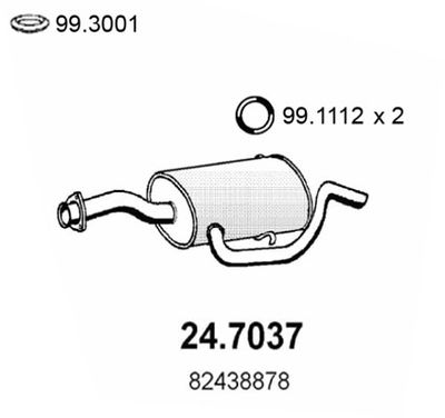 ASSO 24.7037 Глушитель выхлопных газов  для LANCIA THEMA (834_) 2000 i.e. 16V (834AA)