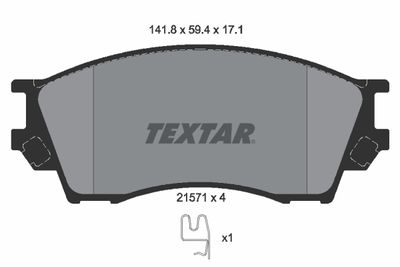 Комплект тормозных колодок, дисковый тормоз TEXTAR 2157101 для MAZDA XEDOS