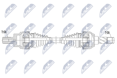 NTY NPW-VV-144 Полуось в сборе  для VOLVO S60 I (384) 2.4 T AWD