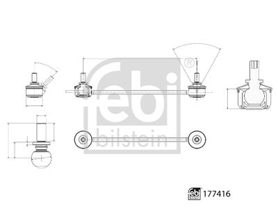 Тяга / стойка, стабилизатор FEBI BILSTEIN 177416 для BMW i3