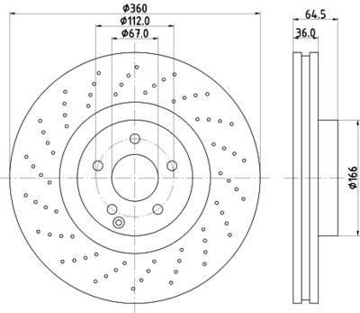 Тормозной диск MINTEX MDC1666 для MERCEDES-BENZ SLC