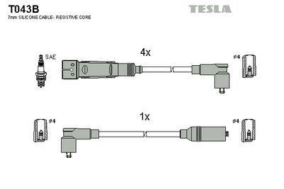 Sada kabelů pro zapalování TESLA T043B