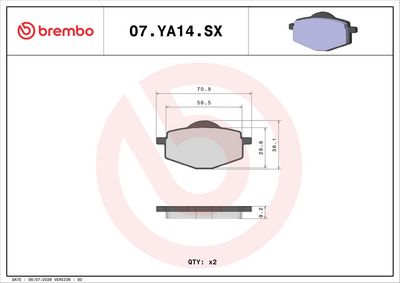 Brzdové destičky BREMBO 07YA14SX
