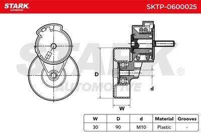 обтящна ролка, пистов ремък STARK SKTP-0600025