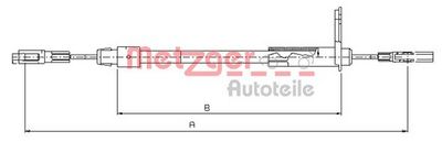 жило, ръчна спирачка METZGER AUTOTEILE 10.9441
